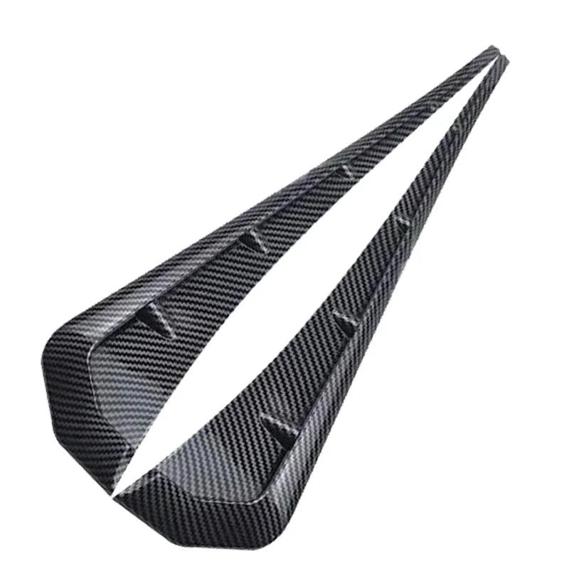 2pc Car Side Fender Vent Sticker Pair Universal ABS Plastic Wing Trim Black Exterior Decoration for Auto Motorcycle Easy Install