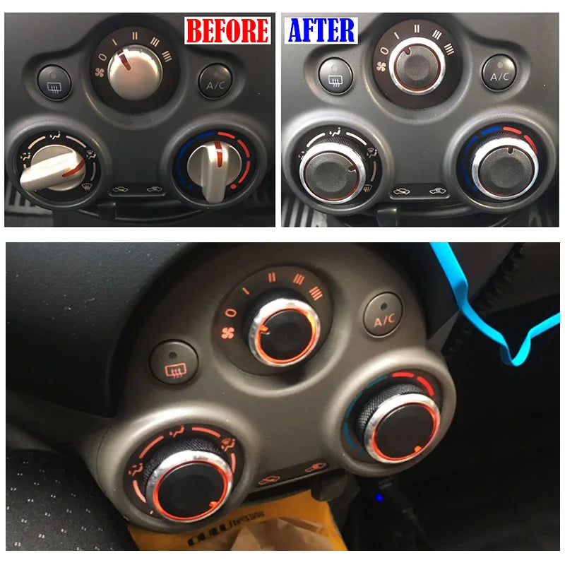 For Nissan CUBE Z12 Latio Almera Versa N17 Note E12 Micra K13 Mitsuoka Viewt AC Heater Climate Control Knob Switch Knobs Buttons