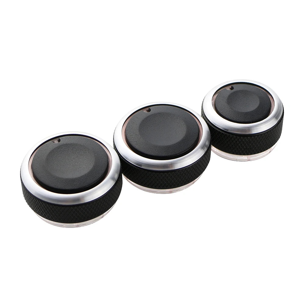 For VW POLO 2002-2013 2014 MK4 MK5 9N 9N3 6R 3Pcs/set Aluminum Alloy AC Knob Heat Control Switch Button Knob
