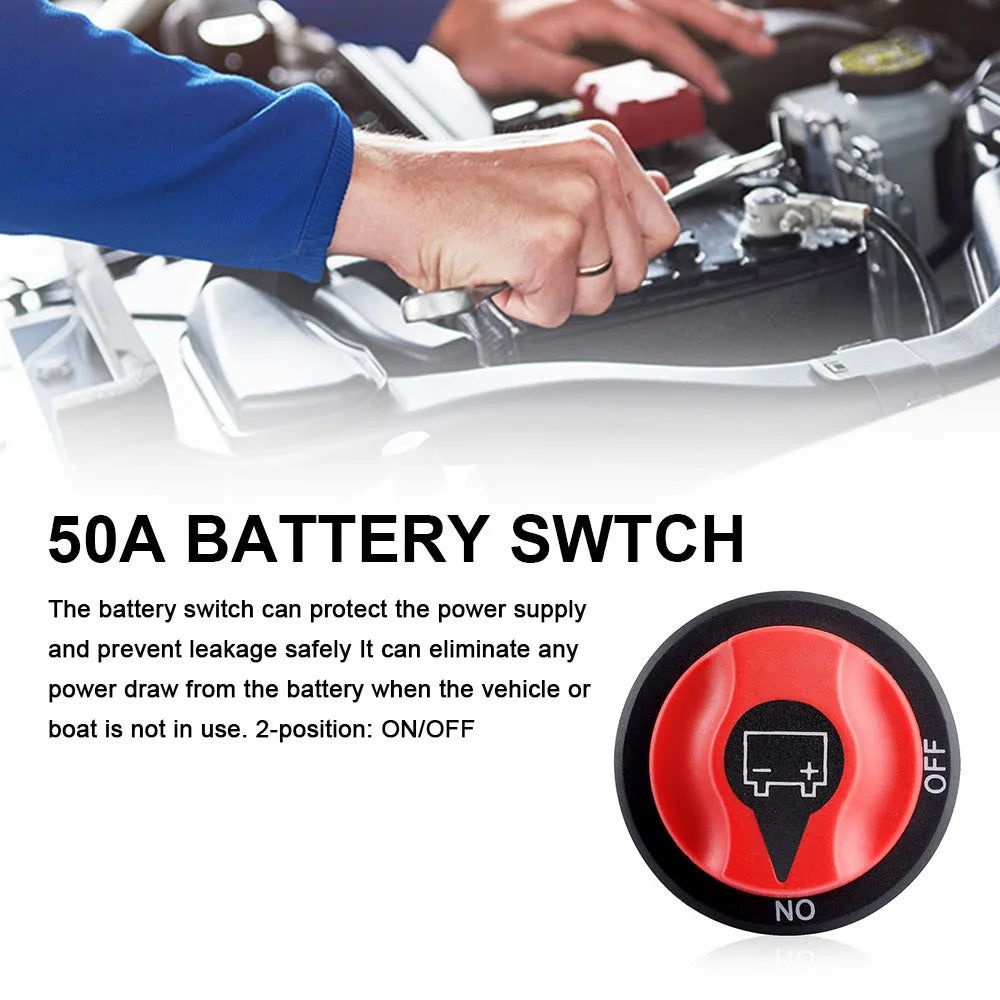 Battery Disconnect Switch Battery Master Power Cut Off Switch  DC 32V 50A 100A 200A 300A Battery Isolator Kill Switches For Car