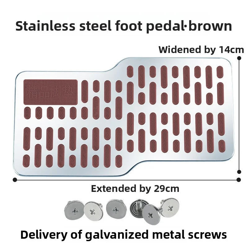Auto Foot Rest Pedal Plate Floor Carpet Mats Non-slip Stainless Heel Pad for Truck Suv Black Beige Brown Car Accessories