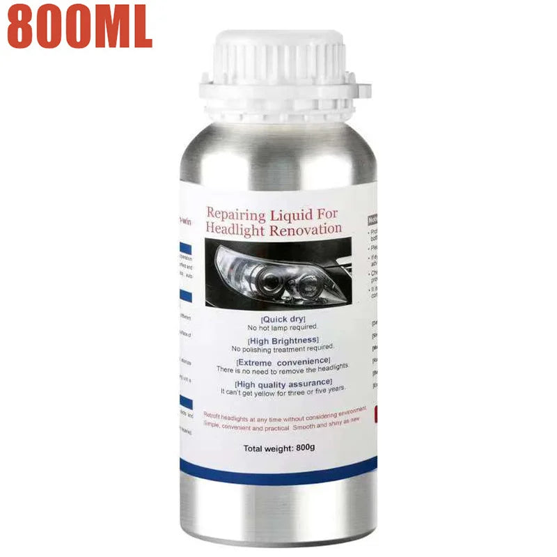 Car Headlight Polishing Kit 800ML Headlights Restoration Liquid Polymer Car Headlamp Renovation Repair Clean Kit Automobile Tool
