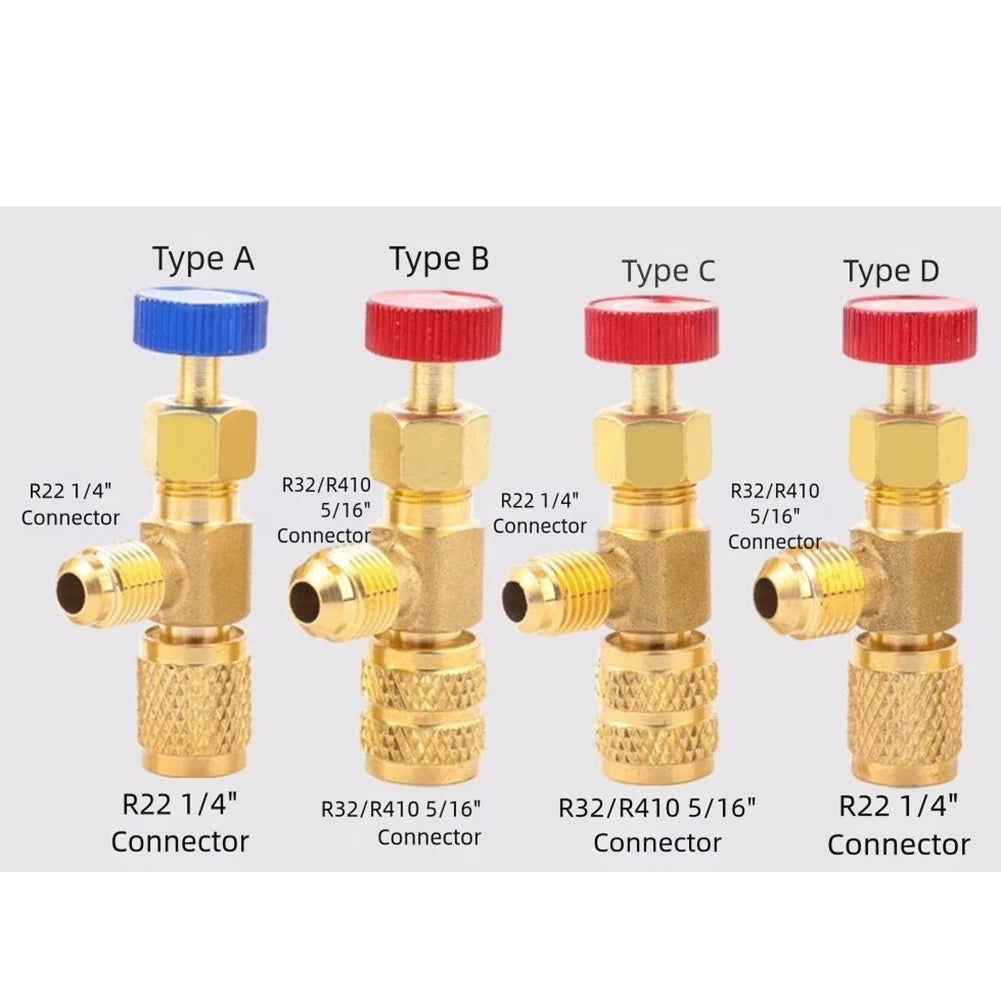4PCS Safety Valves for Air Conditioning Systems Compatible with R22 R32 R410 Featuring 12 14 516 Quick Connector