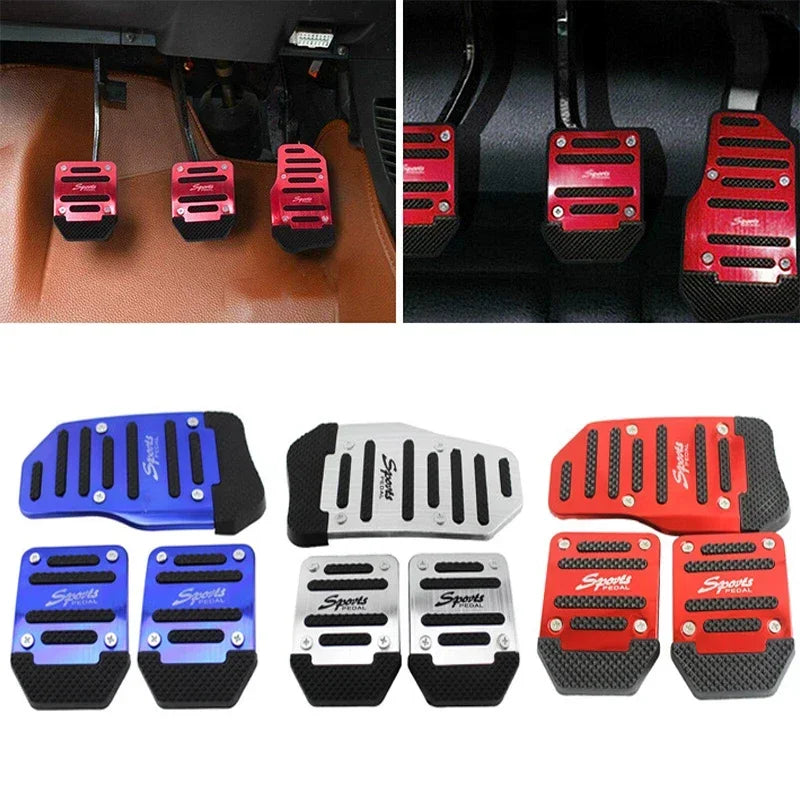 Automotive universal pedal cover acceleration brake anti slip tool upgraded red silver gray blue foot pads interior accessories