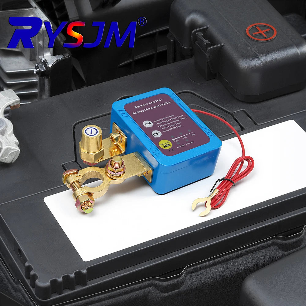 12V Battery Master Disconnect Switch, Battery Master Switch with Remote, Heavy Duty Car Battery Kill Switch with Remote Control