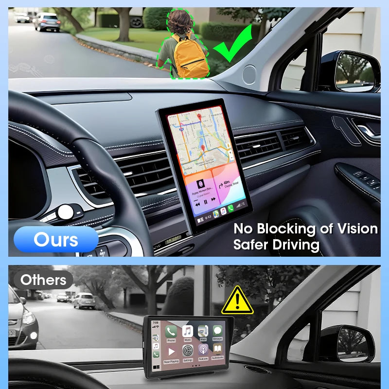 7/8/9'' Support Orientation & Portrait Car Mirror Radio Wireless Carplay Android Auto Multimedia Video Player Universal Screen