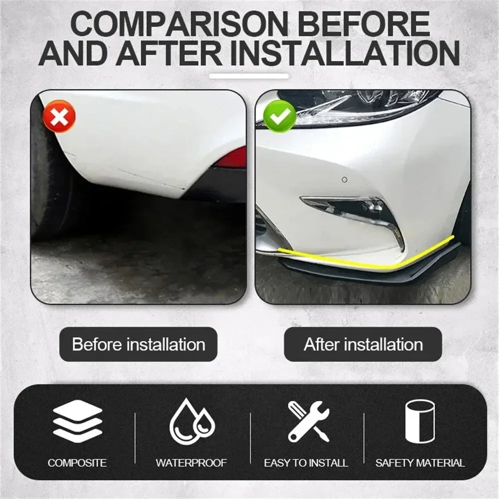 1Pair Car Bag Corner Bumper Spoiler Front Rear Lip Anti-Collision Universal Car Side Skirt Anti Collision Rear Corner Accessory