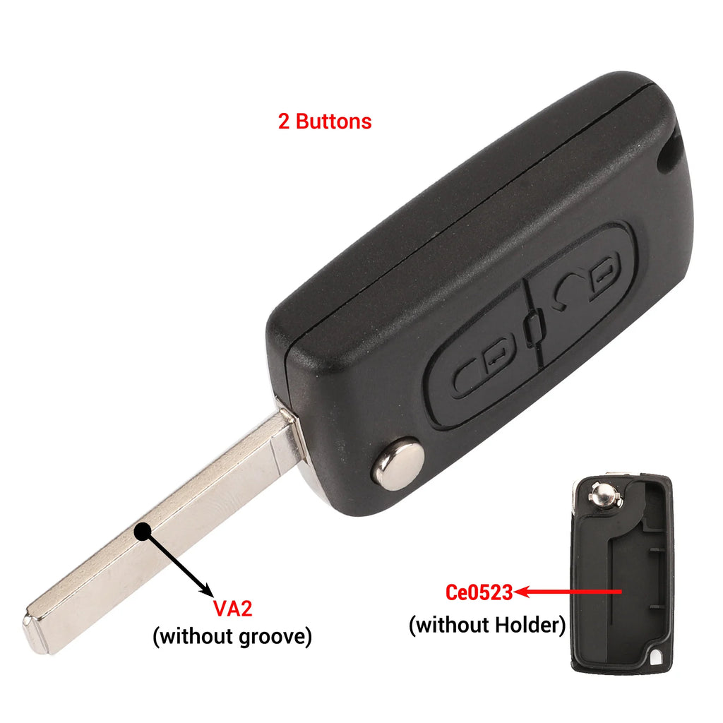jingyuqin Car Key Case Shell For Peugeot 307 407 308 607 For Citroen C2 C3 C4 C5 C6 C8 XSARA PICA CE523 HU83 CE536 VA2