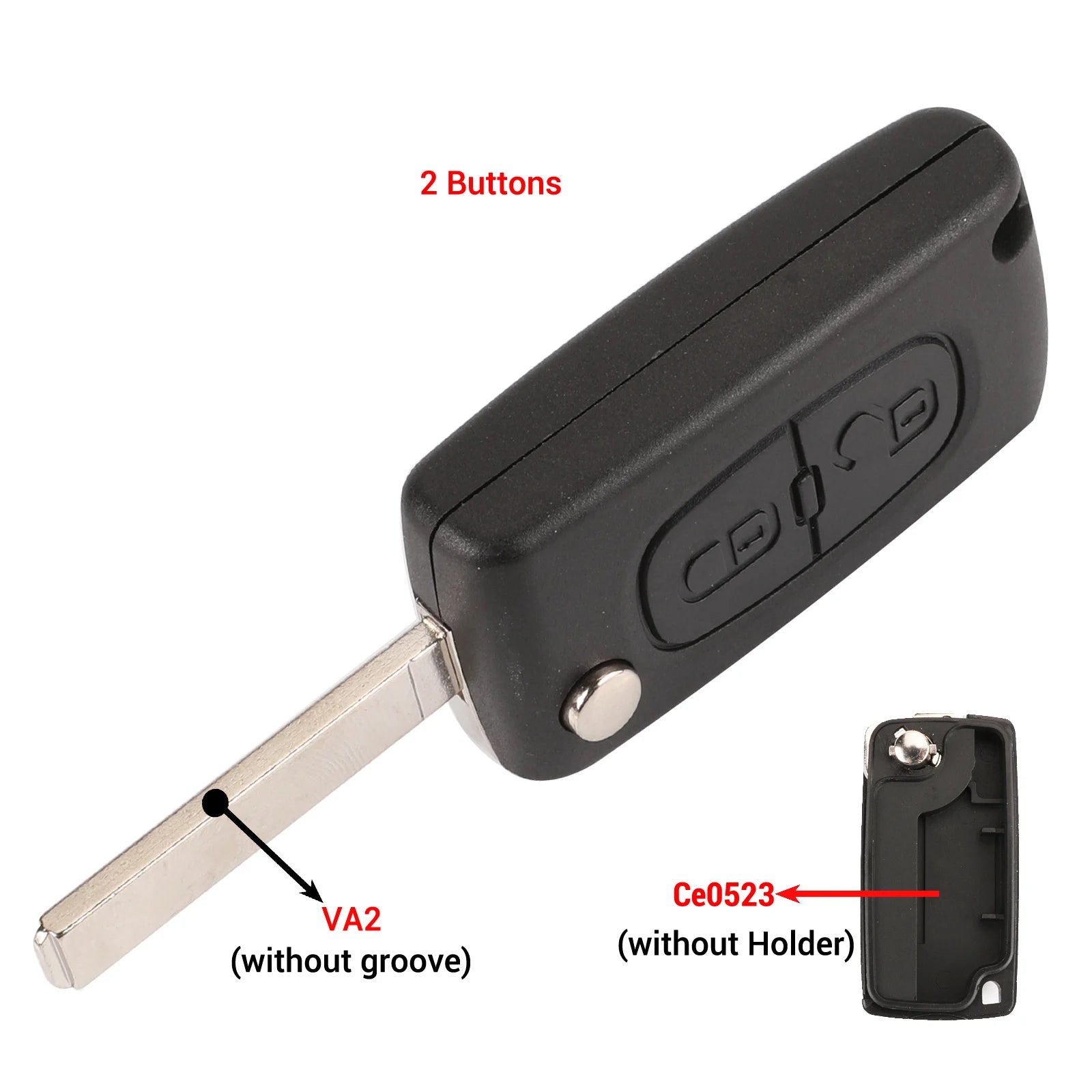 jingyuqin Car Key Case Shell For Peugeot 307 407 308 607 For Citroen C2 C3 C4 C5 C6 C8 XSARA PICA CE523 HU83 CE536 VA2