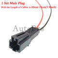 1 Set 2 Hole 4B0971832 4E0972575 1-1534113-1 1534155-1 AC Assembly Car License Plate Lamp Wire Harness Plug With Terminal for VW