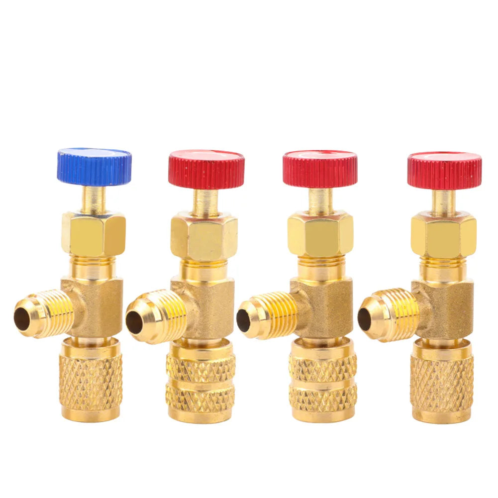 4PCS Safety Valves for Air Conditioning Systems Compatible with R22 R32 R410 Featuring 12 14 516 Quick Connector