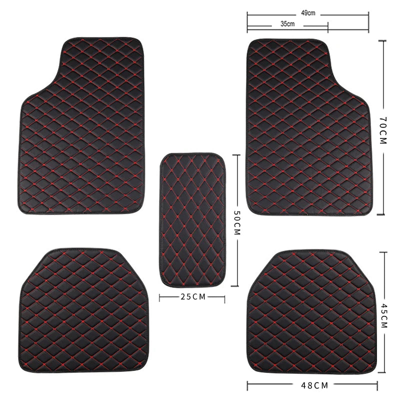 Universal Car Mats Waterproof PU Leather Auto Foot Pad Protector Automobile Interior Carpet Front Rear mats Set Car Floor Mats