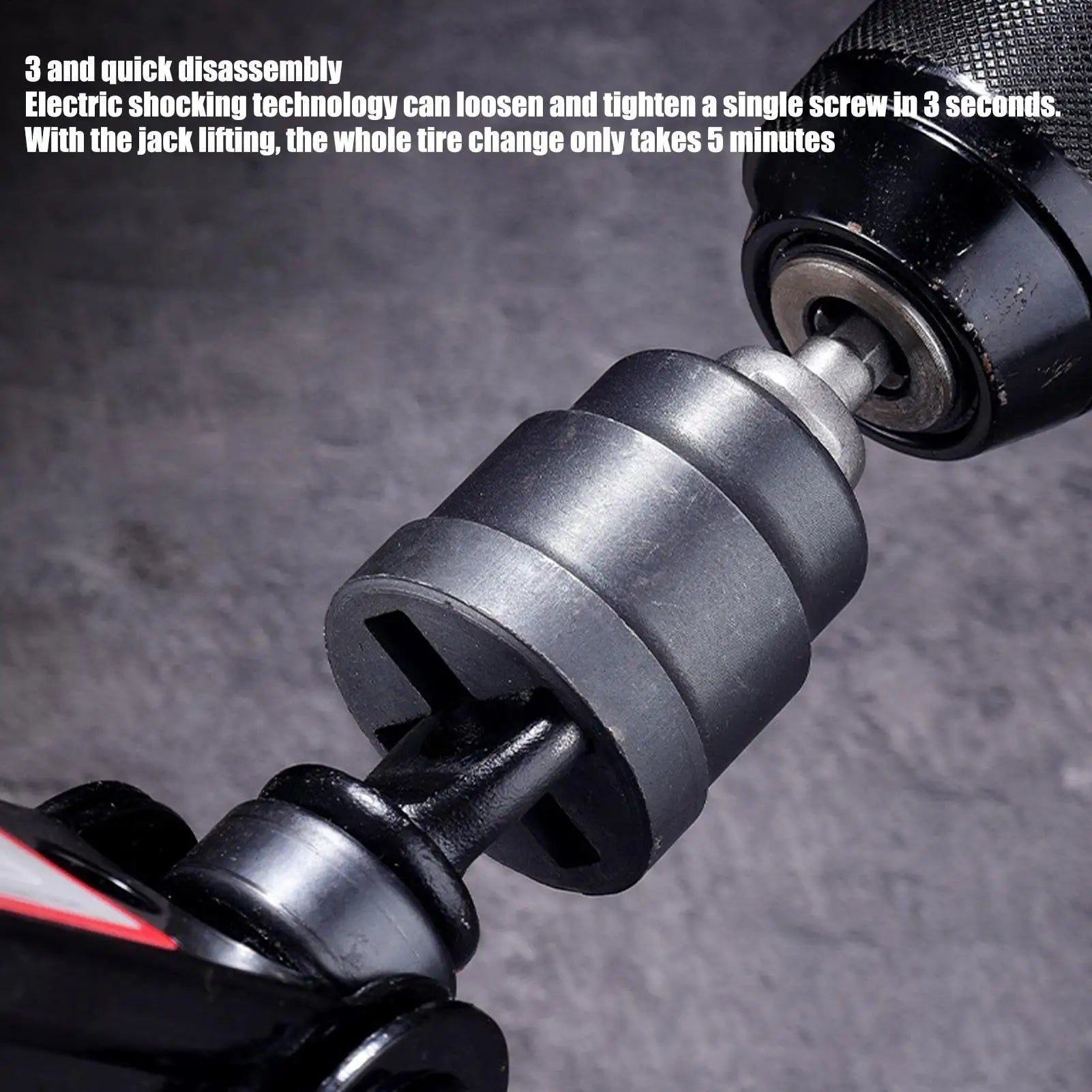 Universal Scissor Car Jack Adapter Rv Stabilizer Jack Drill Adapter Car Disassemble Tool Steel Ball Joint Rod Impact Wrench Tool