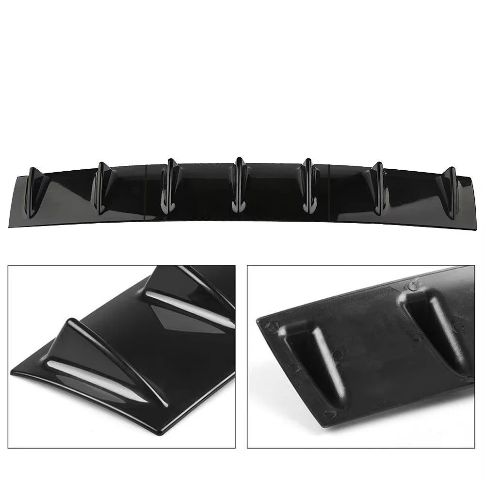 Glossy Black Rear Bumper Spoiler Diffuser 3PCS 7-Fin Lower Body Kit Modification for BMW E39 E60 E46 E90 F10 for Audi A4 B8 A6