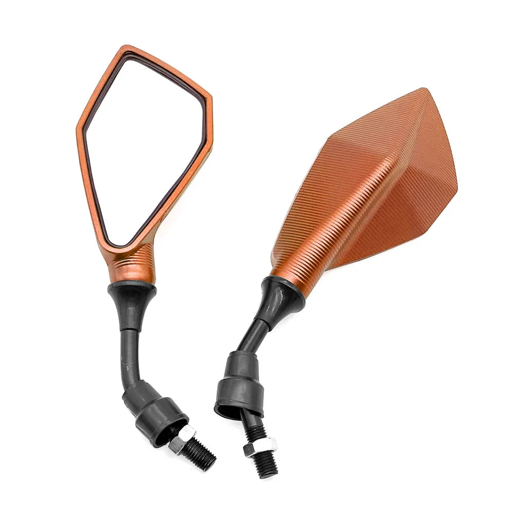 2pcs 10mm Motorcycle Rearview Mirrors Wide Angle Adjustable Bicycle Bike Handlebar Side Flexible Rear View Mirror