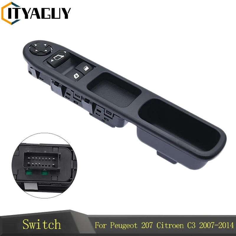 6554QC Car Electric Power Window Control Switch For Peugeot 207 Citroen C3 Picasso 2007-2014 Regulator Lifting Button 6554.QC