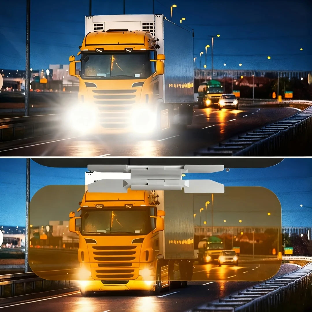 Dual Purpose Car Sun Visor - Day & Night Anti Glare Visor Extender with Night Driving Shield & UV Protection for SUVs, Trucks