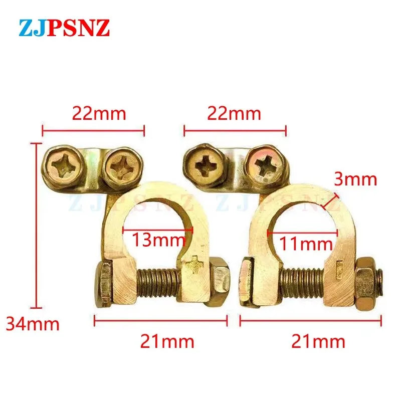 Car Battery Terminal Top Quick Post Wire Cable Clamp Terminal Positive Negative Electric Connector Auto Accessorie 12V 24V