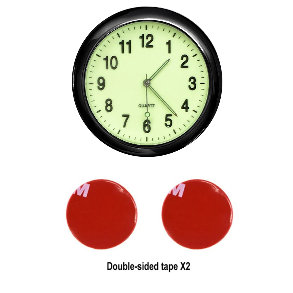 Mini Luminous Car Clock Automobiles Internal Stick-On Watch Mechanics Quartz Clocks Auto Ornament 40/43mm Mini Digital Clock