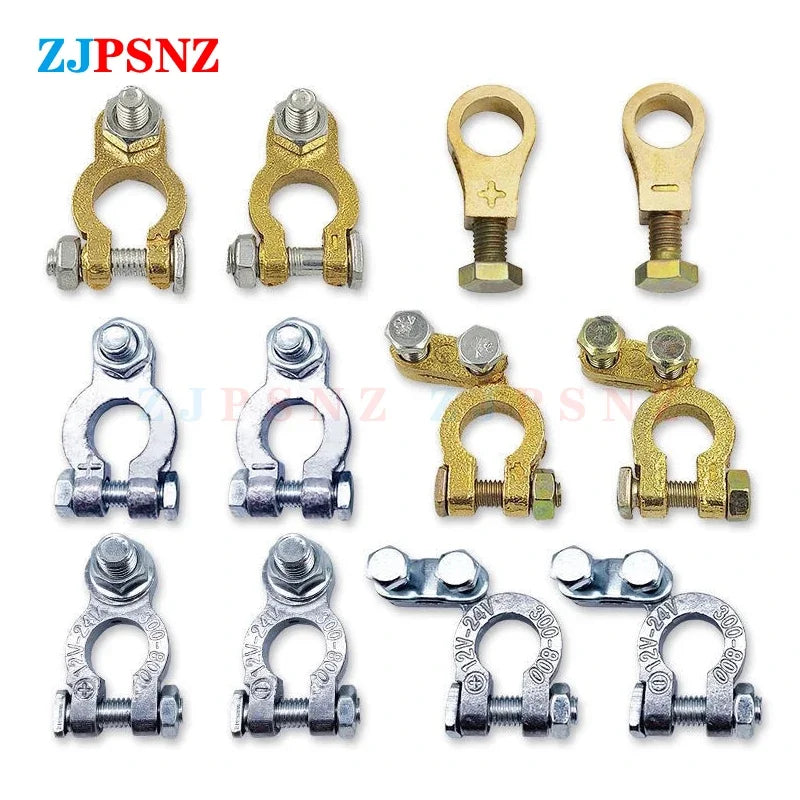Car Battery Terminal Top Quick Post Wire Cable Clamp Terminal Positive Negative Electric Connector Auto Accessorie 12V 24V