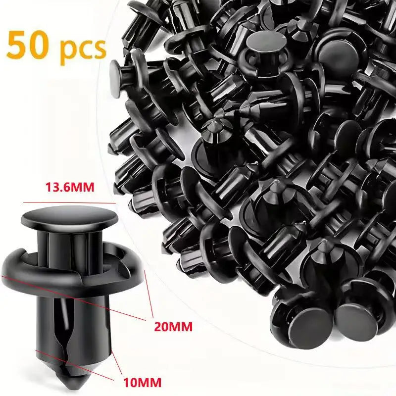 50 Pcs ABS Plastic Expansion Rivet Nut Buckle Clip Rivet Fastener Black Auto Parts Repair Tool Decoration Tool Car Accessories