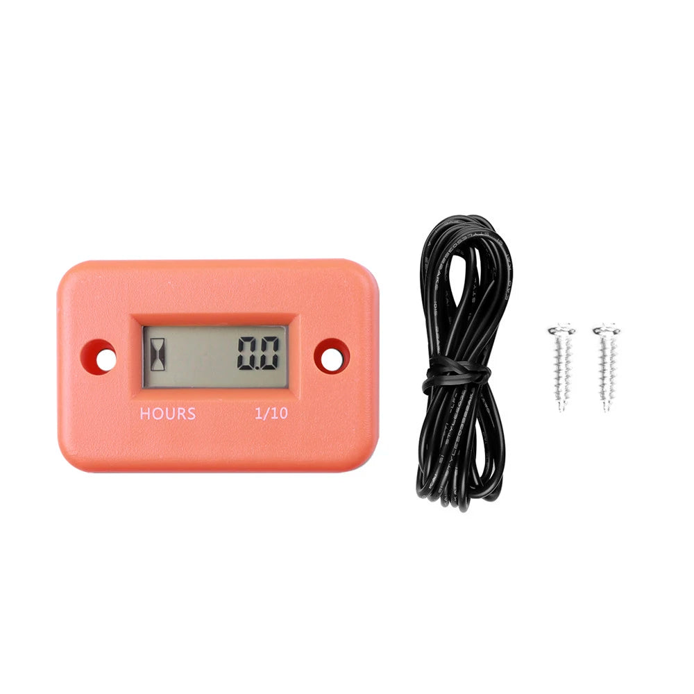 Motorcycle Digital Hour Meter LCD Counter Gauge Stroke Gas Engine Inductive Tachometer Waterproof Instrument For Motorcycle Boat