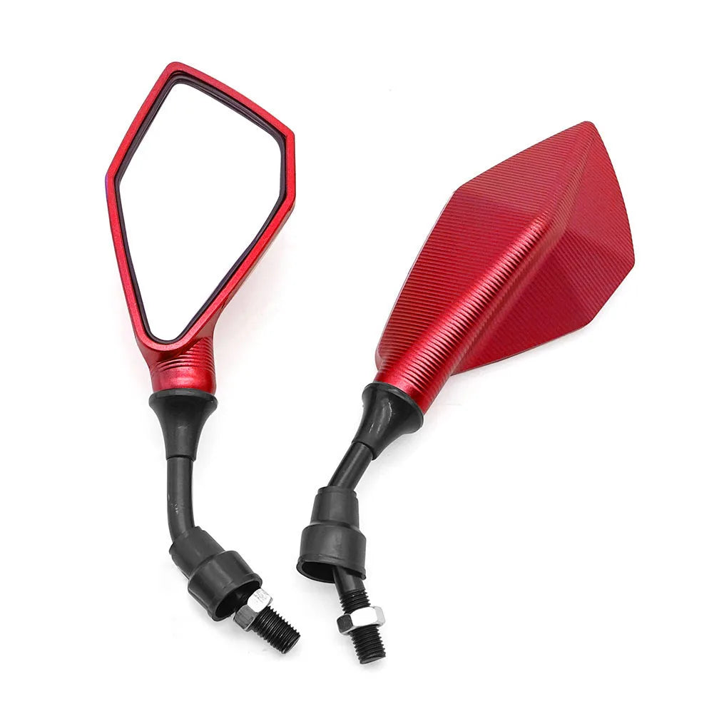 2pcs 10mm Motorcycle Rearview Mirrors Wide Angle Adjustable Bicycle Bike Handlebar Side Flexible Rear View Mirror