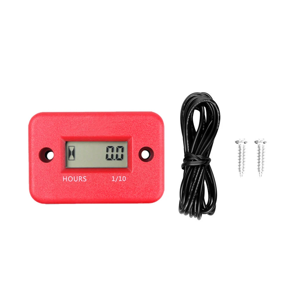 Motorcycle Digital Hour Meter LCD Counter Gauge Stroke Gas Engine Inductive Tachometer Waterproof Instrument For Motorcycle Boat