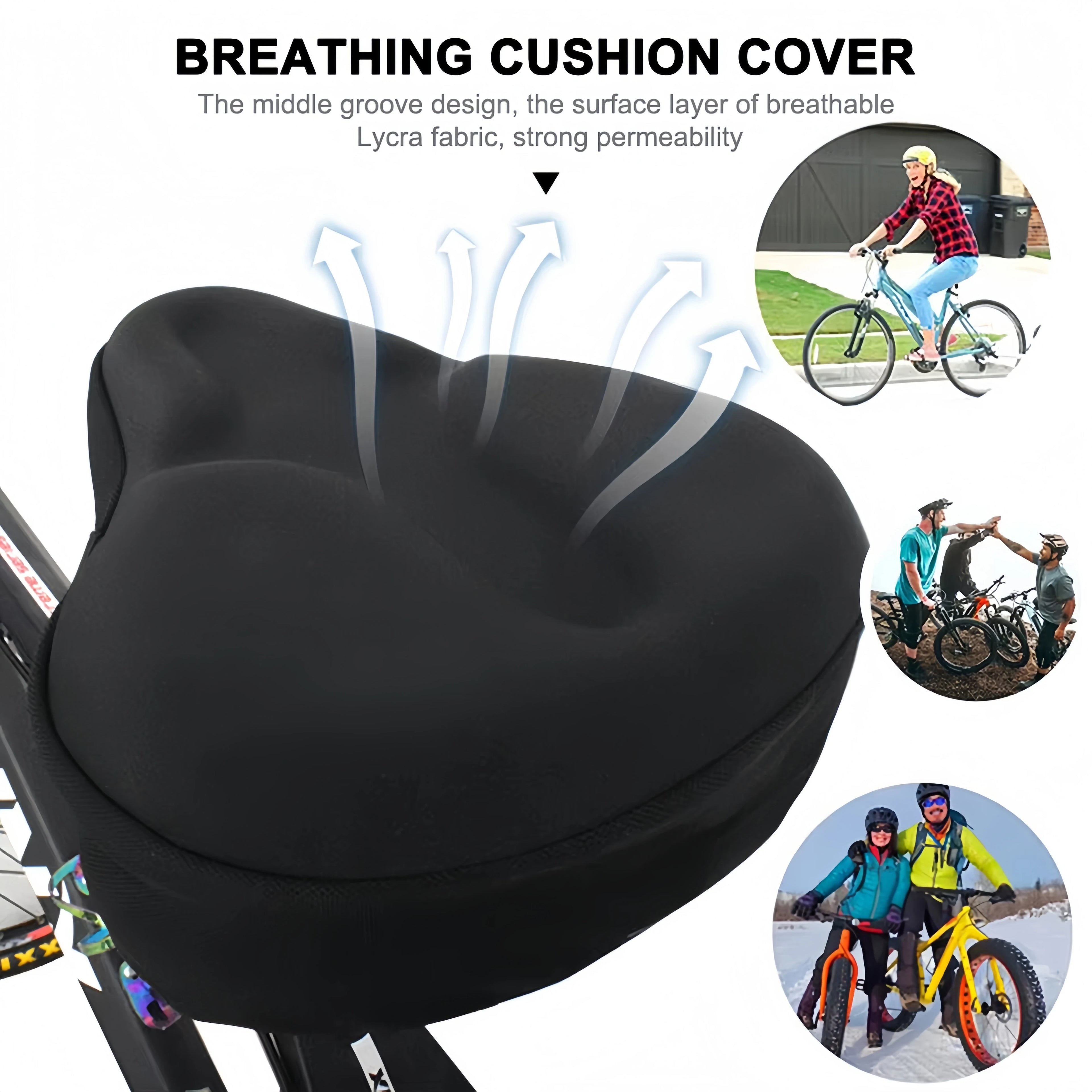 Universal Gel Bike Seat Cushion Cover, Comfortable Shockproof Bicycle Saddle for Electric Bike Road MTB Cycling
