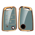 Kuvi TPU Car Flip Key Case Cover Shell Fob For VW Volkswagen Golf 7 MK7 Tiguan MK2 SEAT Ateca Leon FR 2 Ibiza Skoda Octavia A7