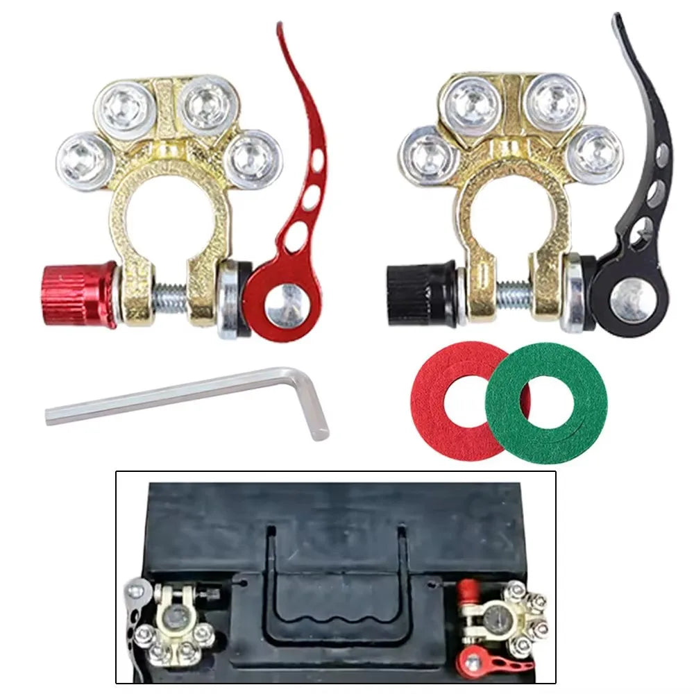 5Pcs  Auto Battery Quick Disconnect Terminal Car Battery Connector Kit Battery Universal Cable Adapter Vehicles SUV Truck