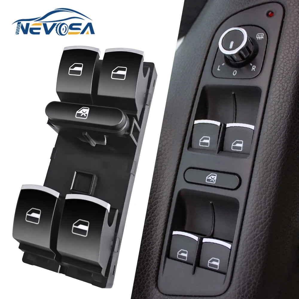5ND959857 For VW Golf 5 6 GTI MK5 MK6 Jetta Tiguan Passat B6 CC Fabio Power Master Window Switch Passenger Button 7L6959855B Red