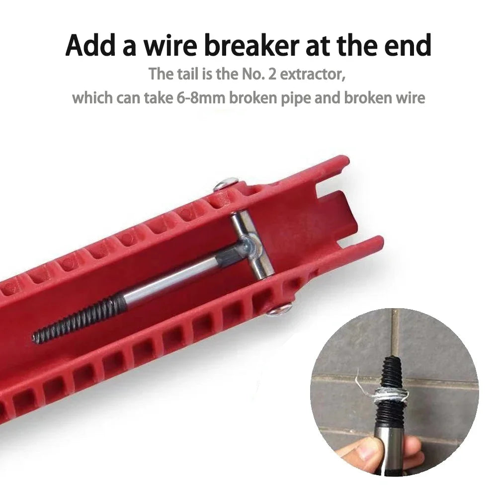 14 In 1 Sink Faucet Wrench Repair Tool Handle Double Head Wrench Spanner Tool Installer Repair Installation Hand Tools