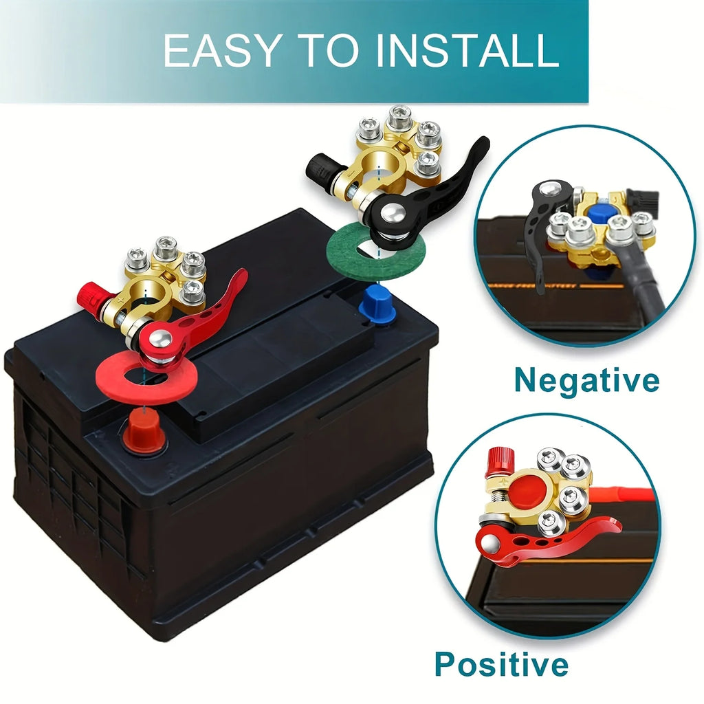 5Pcs  Auto Battery Quick Disconnect Terminal Car Battery Connector Kit Battery Universal Cable Adapter Vehicles SUV Truck