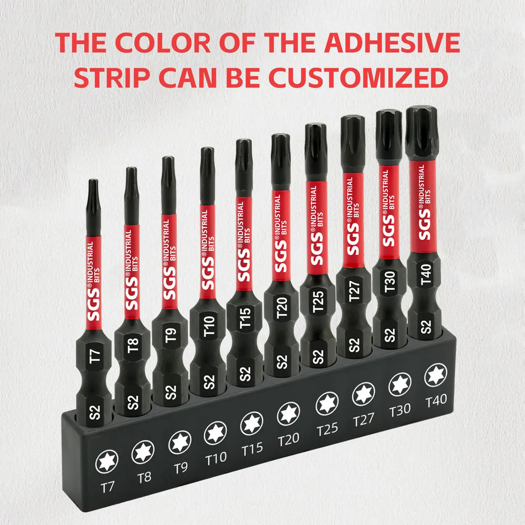 10-Piece Set of Strong Magnetic Anti-Slip Torx Solid and Hollow 50mm Screwdriver Bits, High Hardness Screwdriver Heads, Suitable for Electric and Manual Tools, DIY Projects, Mechanics and Hobbyists