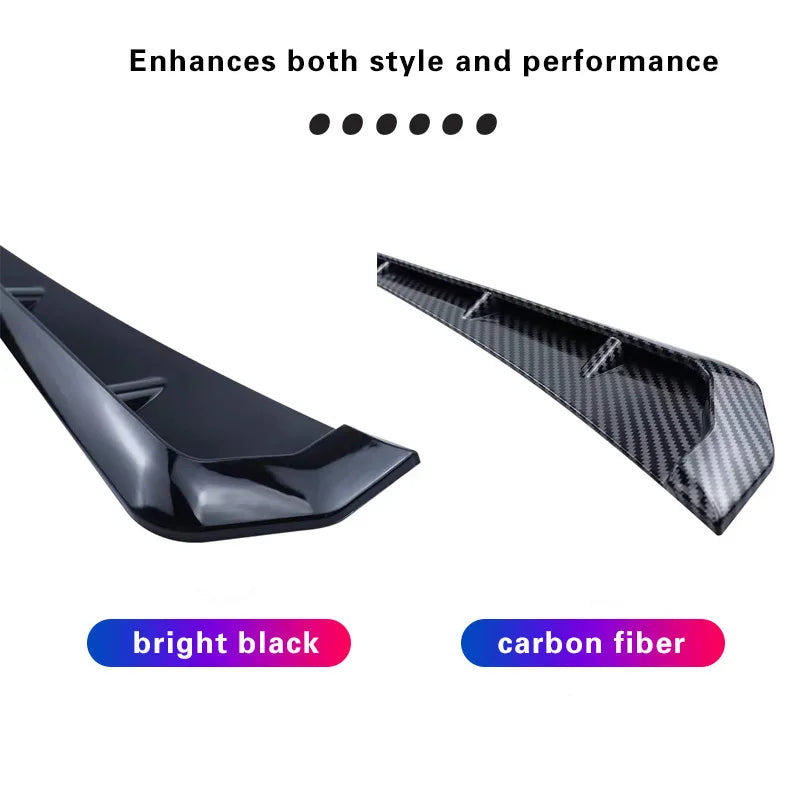 2pc Car Side Fender Vent Sticker Pair Universal ABS Plastic Wing Trim Black Exterior Decoration for Auto Motorcycle Easy Install